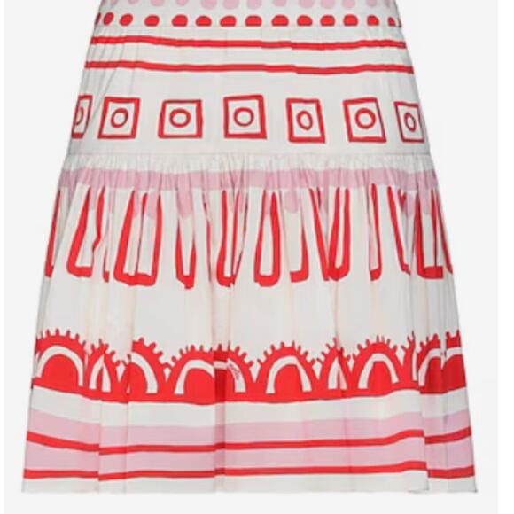 Red and White Mini Skirt - Picture 2 of 8